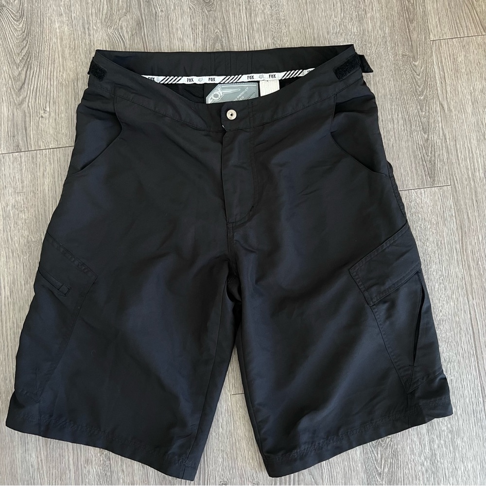 Fox Racing Men's Shorts Black Padded Lining MTB Cycling Stretch size 32